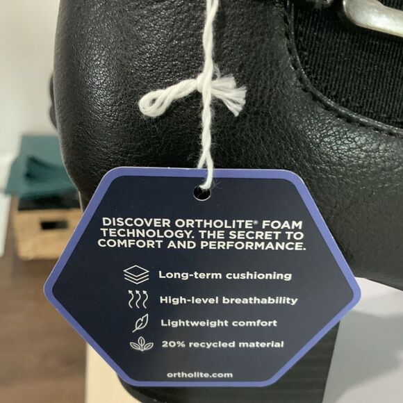 New in Box!! Black Faux Leather Ankle Boots w/Heel Size 10 By Croft & Barrow - Picture 5 of 10